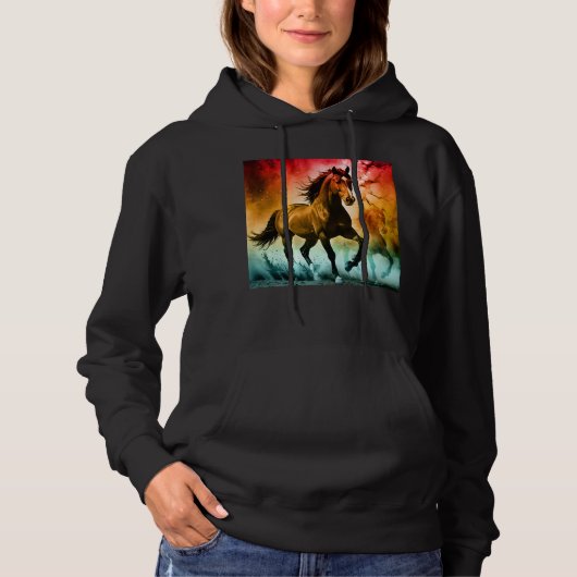 Pferd läuft hoodie (Vorderseite)