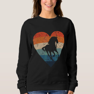 Pferd läuft Pferd reiten Retro Vintage 70er 60er J Sweatshirt