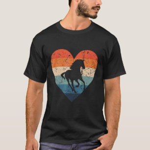 Pferd läuft Pferd reiten Retro Vintage 70er 60er J T-Shirt