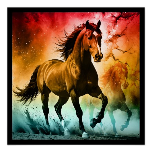 Pferd läuft  poster (Vorderseite)