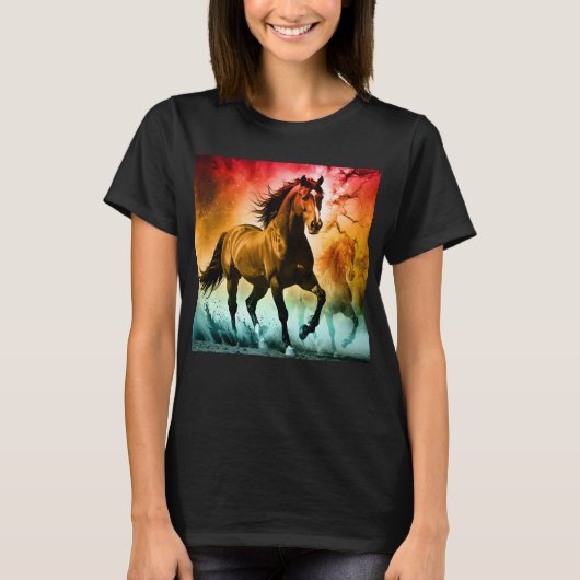 Pferd läuft  T-Shirt (Vorderseite)