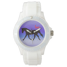 Pferd, Liebe und Herz Armbanduhr