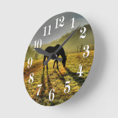 Pferd-Liebhaber Runde Wanduhr (Winkel)
