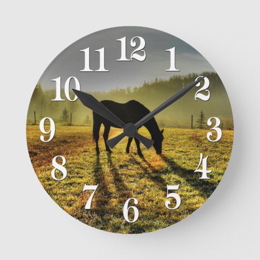 Pferd-Liebhaber Runde Wanduhr (Vorderseite)
