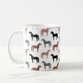 Pferd Lover Black Brown and Gray Stallions Kaffeetasse (Links)