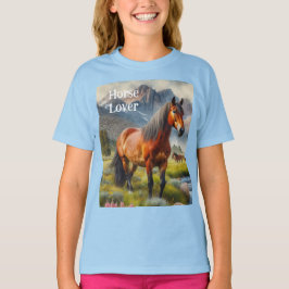 Pferd Lover Brown Mustang Kids T-Shirt