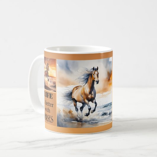 Pferd Lover Custom Foto Kaffee Tasse (Vorderseite Links)