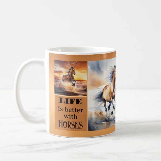 Pferd Lover Custom Foto Kaffee Tasse (Links)