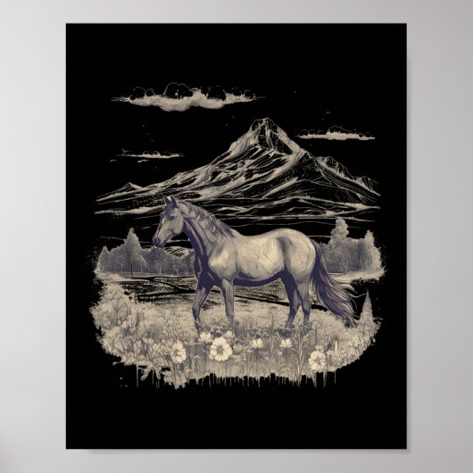 Pferd Lover - Geschenke Frauen und Mädchen Poster (Vorne)