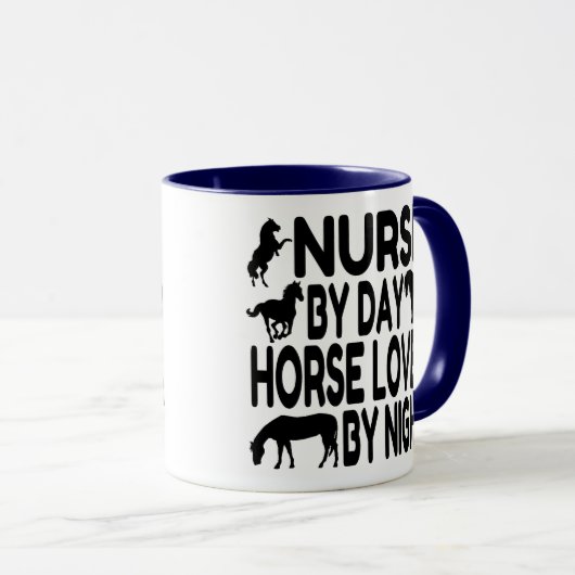 Pferd Lover Nurse Tasse (VorderseiteRechts)