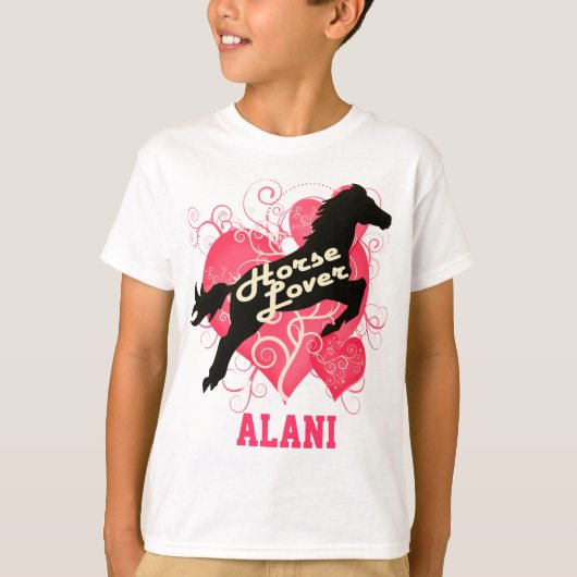 Pferd Lover Personalisiert Alani T-Shirt (Vorderseite)