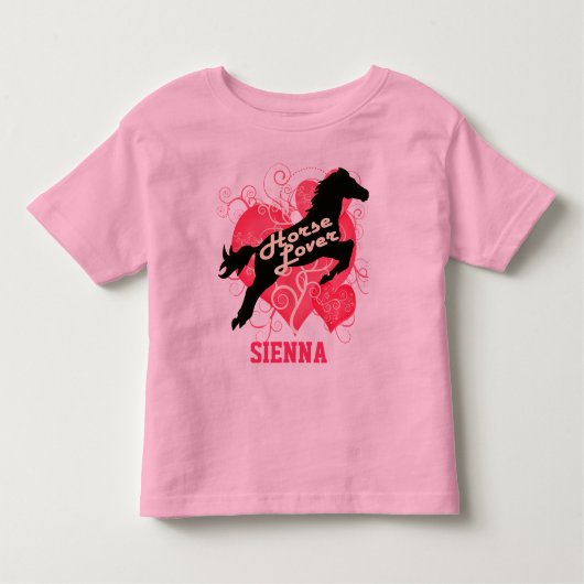 Pferd Lover Personalisiert Sienna Gewohntes Shirt (Vorderseite)