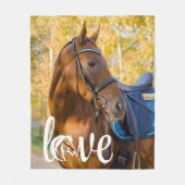 Pferd Lover Personalisierte LIEBE Reittiere Foto Fleecedecke (Vorderseite)
