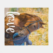 Pferd Lover Personalisierte LIEBE Reittiere Foto Fleecedecke (Vorderseite (Horizontal))