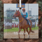 Pferd Lover Personalisiertes Heimtier Foto Reittie Ornament Aus Glas