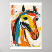 Pferd Lover Picasso Art Wasserfarben Poster (Vorne)