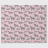 Pferd Lover Pink und Grau Pferde und Ponies Geschenkpapier (Flach)
