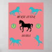 Pferd-Lover-Poster mit personalisiertem Namen. Poster (Vorne)