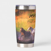 Pferd Lover River Scene Thermobecher (Vorderseite)