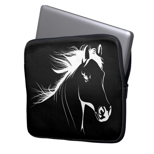 Pferd Lover Schöne Pferdeskizze Laptopschutzhülle (Vorderseite Links)