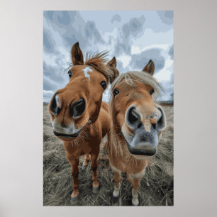 Pferd Lover Selfie Art Poster
