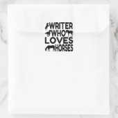 Pferd Lover Writer Quadratischer Aufkleber (Tasche)