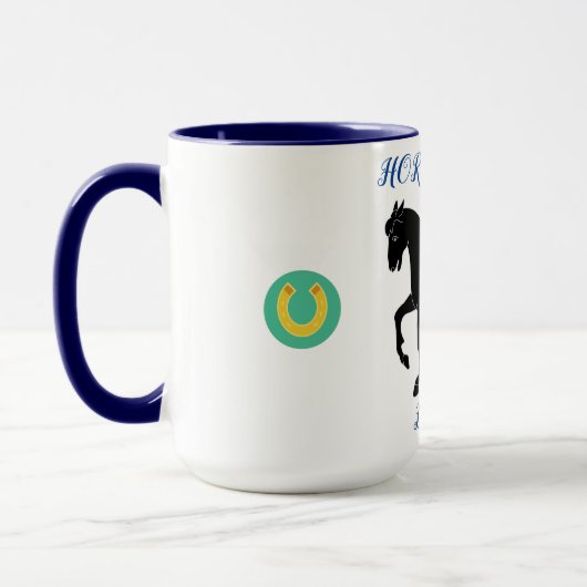 Pferd Lover zwei Töne Tasse mit personalisiertem N (Links)