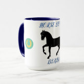 Pferd Lover zwei Töne Tasse mit personalisiertem N (Vorderseite Links)