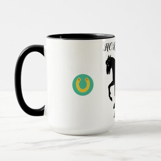 Pferd Lover zwei Töne Tasse mit personalisiertem N (Links)