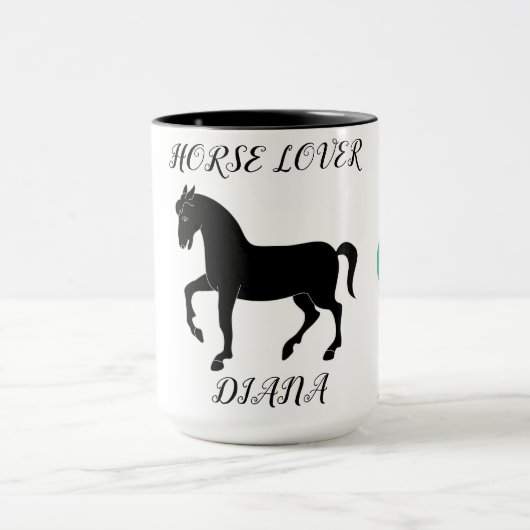 Pferd Lover zwei Töne Tasse mit personalisiertem N (Zentrum)