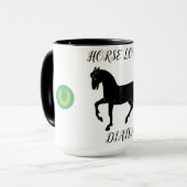 Pferd Lover zwei Töne Tasse mit personalisiertem N (Vorderseite Links)