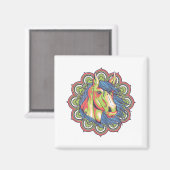 Pferd Mandala Magnet (Vorderseite/Rückseite)