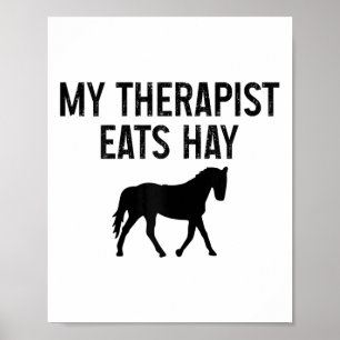 Pferd Mein Therapeut Frisst Heu Lustig Reiten Vint Poster