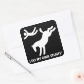 Pferd meine eigenen Stunts Quadratischer Aufkleber (Umschlag)