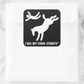 Pferd meine eigenen Stunts Quadratischer Aufkleber (Tasche)