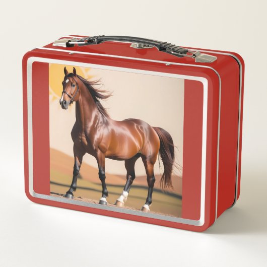 Pferd Metall Brotdose (Rückseite)