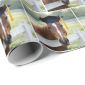 Pferd mit Abschlussmütze Geschenkpapier (Rolleneckpunkt)