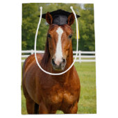 Pferd mit Abschlussmütze Mittlere Geschenktüte (Vorderseite)