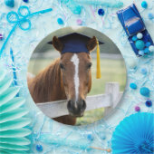 Pferd mit Abschlussmütze Pappteller (Party)