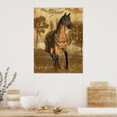 Pferd mit Blanket Reittier Poster (Küche)