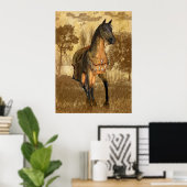 Pferd mit Blanket Reittier Poster (Heimbüro)