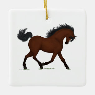 Pferd Mit Blesse Pony Charm Namensschild Gedenktaf Keramikornament