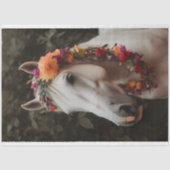 Pferd mit Blumendekoren 1 Dekopapier Seidenpapier (Vorderseite)