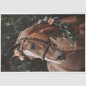 Pferd mit Blumendekoren 4 Dekopapier Seidenpapier (Vorderseite)