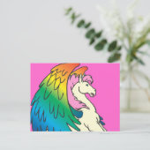 Pferd mit den Rainbow-Flügeln Postkarte (Stehend Vorderseite)