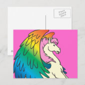 Pferd mit den Rainbow-Flügeln Postkarte (Vorne/Hinten)