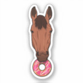 Pferd mit Donut Aufkleber (Vorderseite)