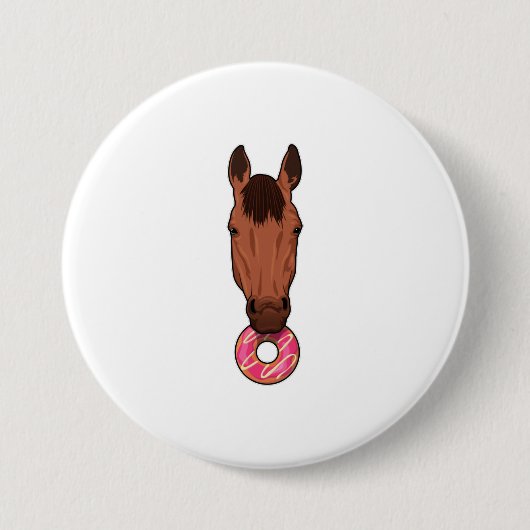 Pferd mit Donut Button (Vorderseite)