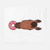 Pferd mit Donut Fleecedecke (Vorderseite (Horizontal))