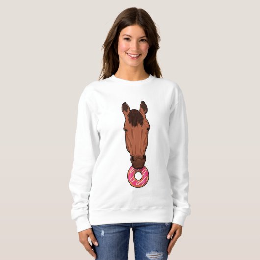 Pferd mit Donut Sweatshirt (Vorne ganz)